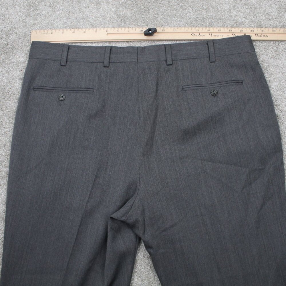 Brooks Brothers 1818 Madison Dress Pants Men 40x30 Gray Pleated 100% Wool Cuffed - Picture 7 of 11
